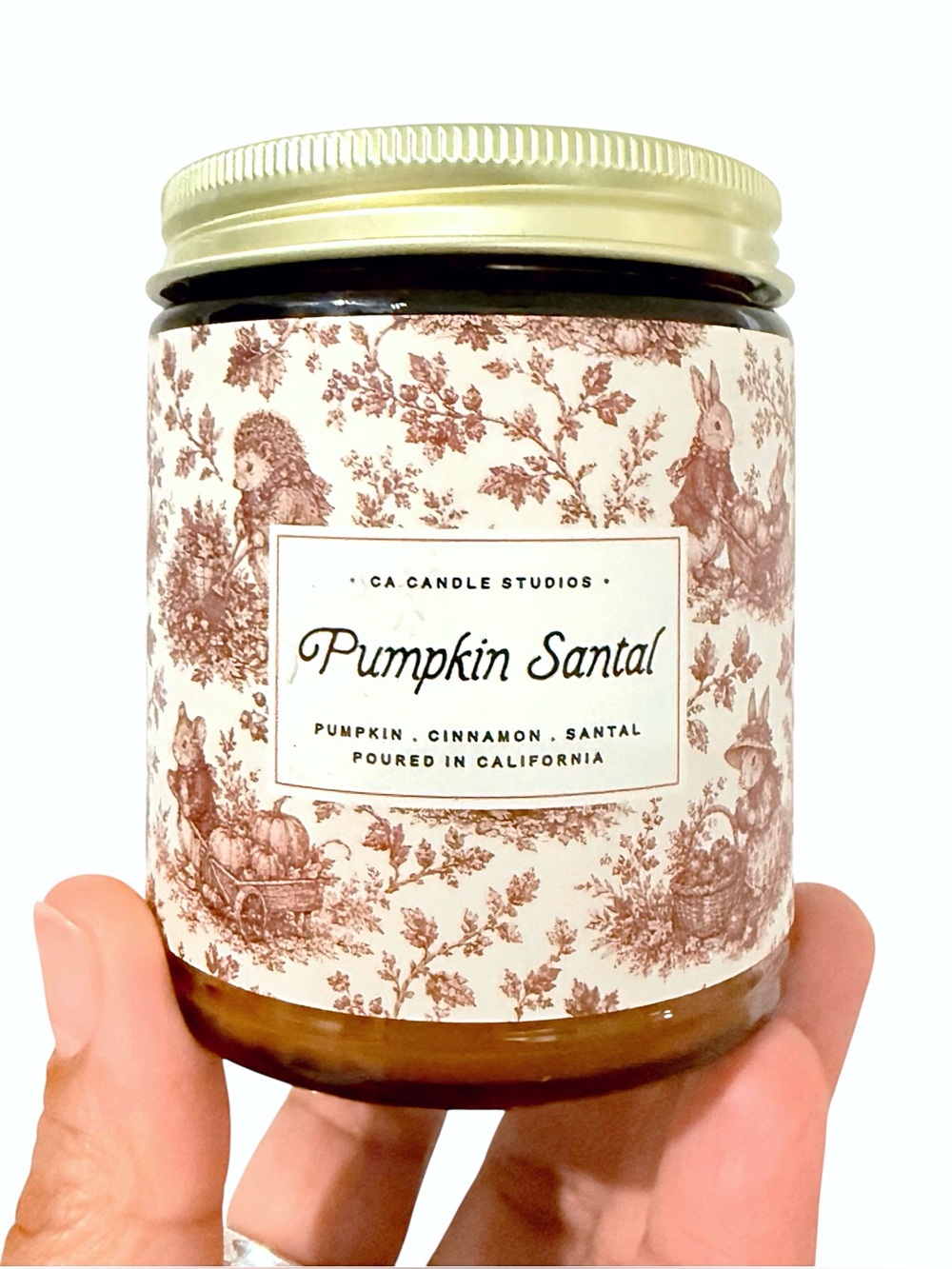 Leoben Company Pumpkin Santal Luxury Scented Candle - Cream/Brown